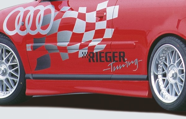Rieger  nádstavce prahov -  Audi A3 (8L) , Pravá strana plast ABS, 
vrátane- Certifikát,montážne vybavenie