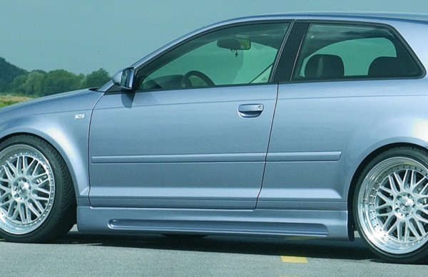 Rieger  nádstavce prahov -  Audi A3 (8P) , Pravá strana s opening, plast ABS, 
vrátane-montážne vybavenie,