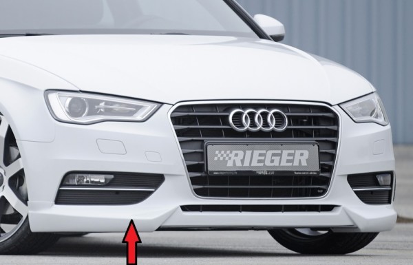 Rieger  predný spoiler -  Audi A3 (8V) , plast ABS, Pre vozidlá bez S-Line exterier, 
vrátane-montážne vybavenie,