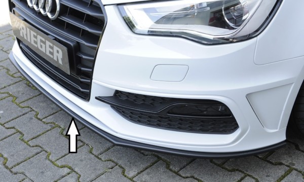 Rieger  spoiler predneho nárazníka -  Audi A3 (8V) , , pre original  nárazník, plast ABS, Pre vozidlá s S-Line exterier, 
vrátane-montážne vybavenie,