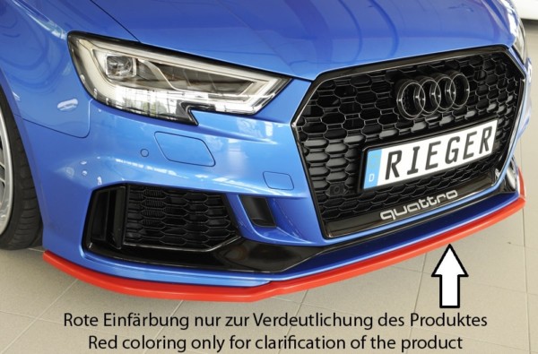Rieger  splitter -  Audi RS3 (8V) , pre original  nárazník, plast ABS, 
vrátane-montážne vybavenie,