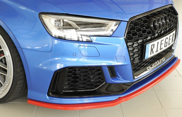 Rieger  splitter -  Audi RS3 (8V) , pre original  nárazník, plast ABS, 
vrátane-montážne vybavenie, – Obrázok 3