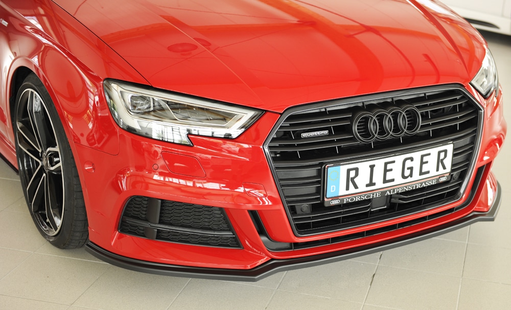 Rieger splitter - Audi A3 (8V) , pre original nárazník, plast ABS, Pre vozidlá s S-Line exterier,
vrátane-montážne vybavenie, – Obrázok 6