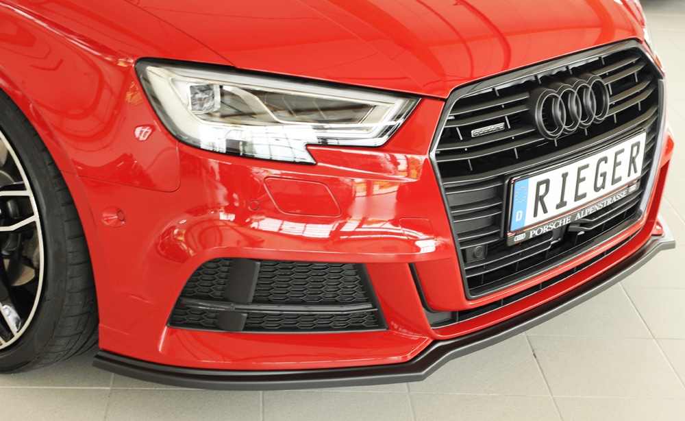 Rieger splitter - Audi A3 (8V) , pre original nárazník, plast ABS, Pre vozidlá s S-Line exterier,
vrátane-montážne vybavenie, – Obrázok 7
