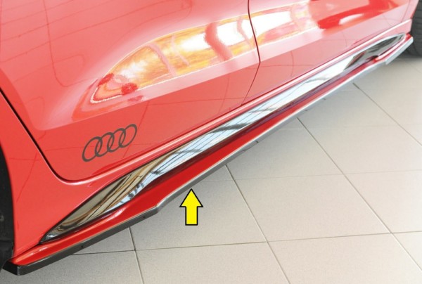 Rieger  bočné difúzory prahov -  Audi A3 (GY) , Pravá strana pre originál prahy, plast ABS, Pre vozidlá s S-Line exterier, 
vrátane-montážne vybavenie, Certifikát