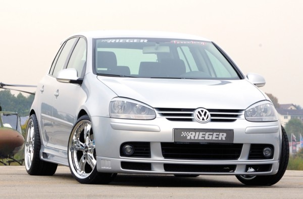 Rieger  predný spoiler -  VW Golf 5 , s side ribs, plast ABS, 
vrátane- hliniková mriežka,montážne vybavenie, – Obrázok 2