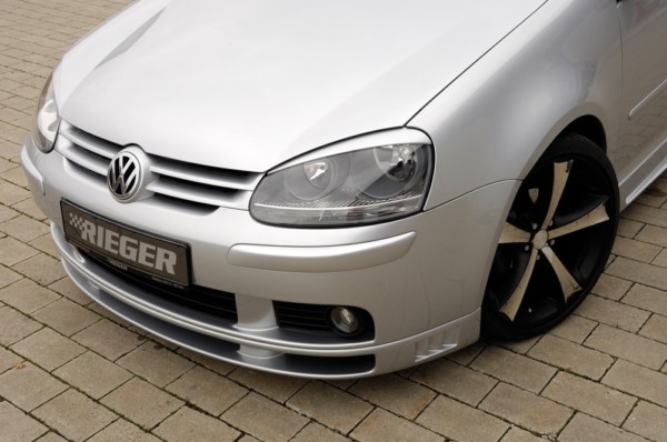 Rieger  predný spoiler -  VW Golf 5 , s side ribs, plast ABS, 
vrátane- hliniková mriežka,montážne vybavenie, – Obrázok 3