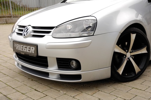 Rieger  predný spoiler -  VW Golf 5 , plast ABS, 
vrátane- hliniková mriežka,montážne vybavenie,