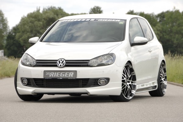 Rieger  predný spoiler -  VW Golf 6 , Pre predný lip, plast ABS, 
vrátane-montážne vybavenie, – Obrázok 3