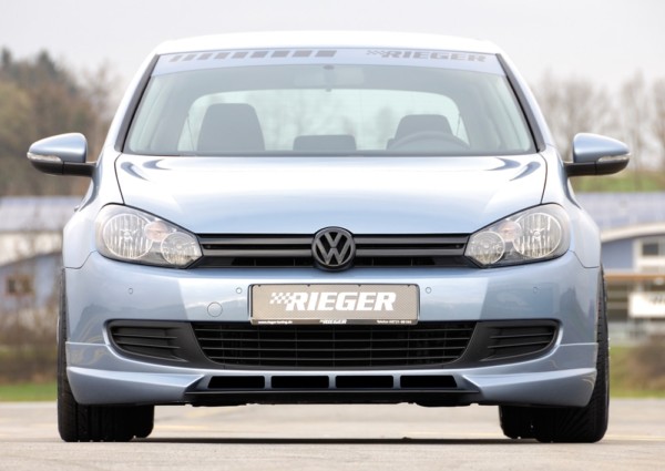Rieger  predný spoiler -  VW Golf 6 , s additional lateral ribs, plast ABS, 
vrátane- hliniková mriežka,montážne vybavenie,