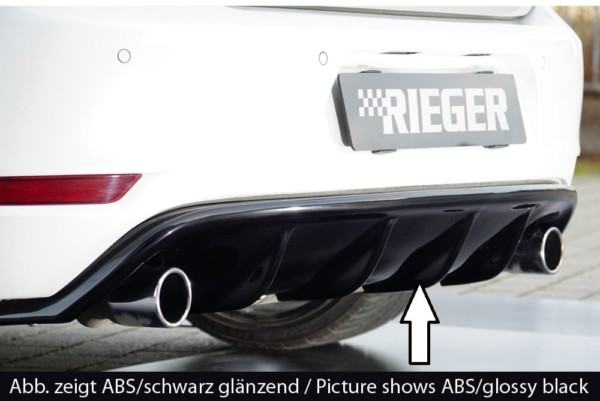 Rieger vložka zadného nárazíka -  VW Golf 6 GTI , pre originál koncovky Ľavá strana + Pravá strana plast ABS, 
vrátane-montážne vybavenie, Certifikát