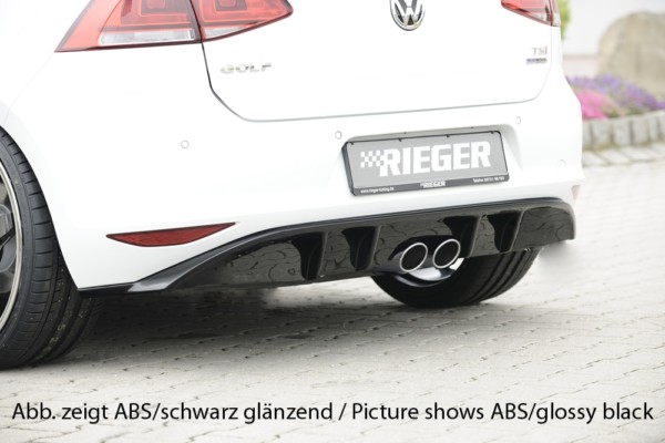 Rieger vložka zadného nárazíka -  VW Golf 7 , pre dvojité koncovky, plast ABS, 
vrátane-montážne vybavenie, Certifikát