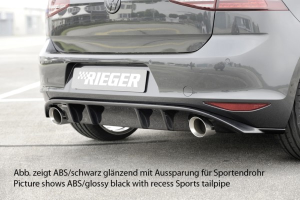 Rieger vložka zadného nárazíka -  VW Golf 7 GTI , pre originál koncovky Ľavá strana + Pravá strana plast ABS, 
vrátane-montážne vybavenie, Certifikát