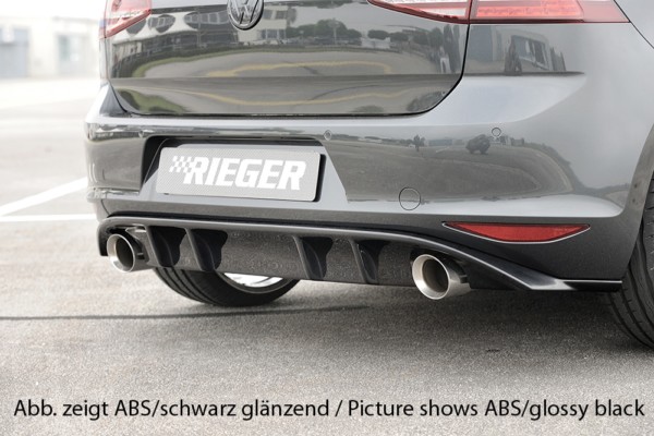 Rieger vložka zadného nárazíka -  VW Golf 7 , pre športové koncovky Ľavá strana + Pravá strana (100mm ø), plast ABS, 
vrátane-montážne vybavenie, Certifikát