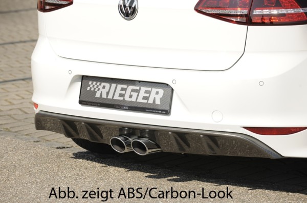 Rieger vložka zadného nárazíka -  VW Golf 7 , pre dvojité koncovky, (2x93x74mm oval), plast ABS, Pre vozidlá s R-Line exterier, 
vrátane-montážne vybavenie, , Certifikát