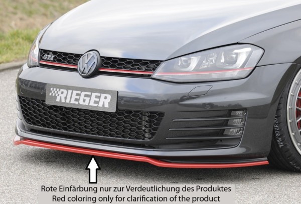Rieger  spoiler predneho nárazníka iba pre GTI/GTD -  VW Golf 7 GTD , pre original  nárazník, plast ABS, 
vrátane-montážne vybavenie,