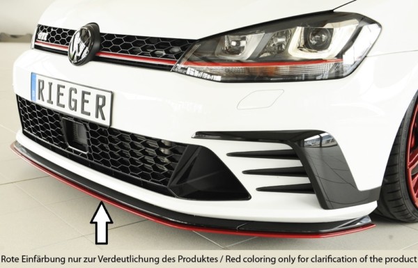 Rieger  spoiler predneho nárazníka iba GTI Clubsport -  VW Golf 7 GTI Clubsport , pre original  nárazník, plast ABS, 
vrátane-montážne vybavenie,