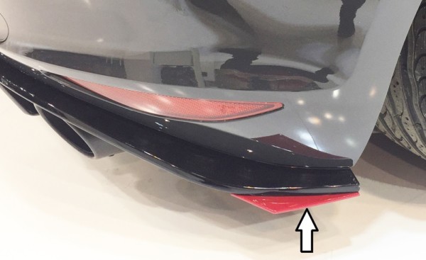 Rieger  bočný difúzor zadného náraznika, Vpravo -  VW Golf 7 GTI Clubsport , Pravá strana pre orig. Vložka zadného nárazíka, plast ABS, 
vrátane-montážne vybavenie, Certifikát