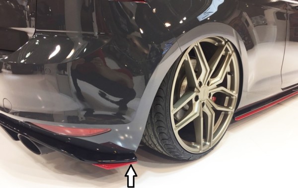 Rieger  bočný difúzor zadného náraznika, Vpravo -  VW Golf 7 GTI Clubsport , Pravá strana pre orig. Vložka zadného nárazíka, plast ABS, 
vrátane-montážne vybavenie, Certifikát – Obrázok 6