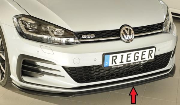 Rieger  spoiler predneho nárazníka iba pre GTI/GTD/GTE -  VW Golf 7 GTD , pre original  nárazník, plast ABS, vrátane-montážne vybavenie,