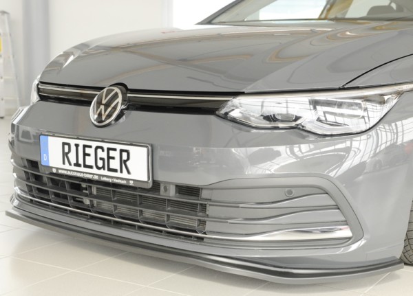 RIEGER -  Spoiler predneho nárazníka -  VW Golf 8 , pre original  nárazník, plast ABS, 
vrátane-montážne vybavenie, – Obrázok 2