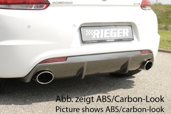 Rieger vložka zadného nárazíka -  VW Scirocco R (13) , pre originál koncovky Ľavá strana + Pravá strana plast ABS,Čierny lesk, 
vrátane-montážne vybavenie, Certifikát