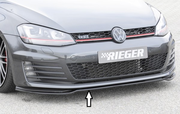 Rieger  spoiler predneho nárazníka iba pre GTI/GTD -  VW Golf 7 GTD , pre original  nárazník, plast ABS,Čierny lesk, vrátane-montážne vybavenie,