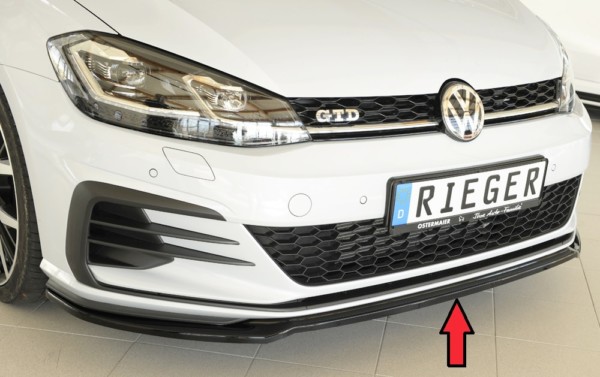 Rieger  spoiler predneho nárazníka iba pre GTI/GTD/GTE -  VW Golf 7 GTD , pre original  nárazník, plast ABS,Čierny lesk, vrátane-montážne vybavenie,