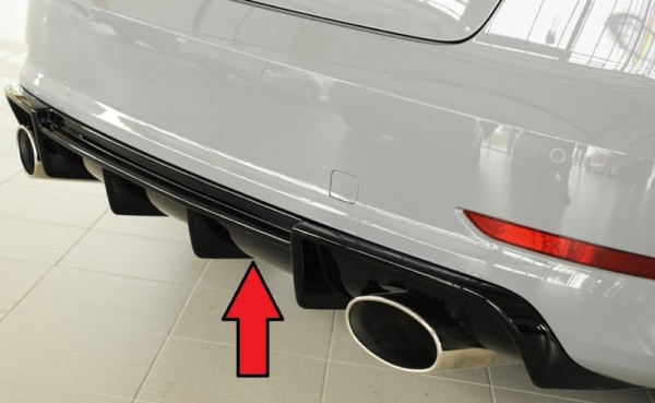 Rieger vložka zadného nárazíka -  Audi A3 (8V) , pre športové koncovky Ľavá strana + Pravá strana (152x95mm oval), plast ABS,Čierny lesk, Pre vozidlá s S-Line exterier, 
vrátane-montážne vybavenie, Certifikát