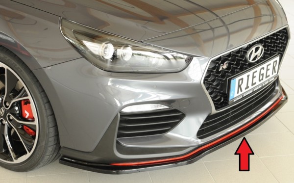 Rieger  splitter -  Hyundai i30 N  (PDE) , pre original  nárazník, plast ABS,Čierny lesk, 
vrátane-montážne vybavenie,