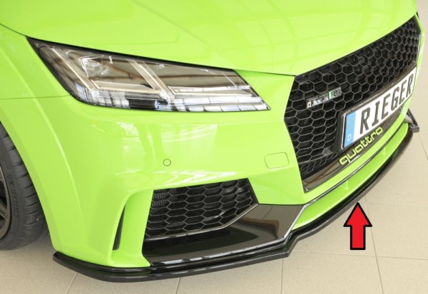 Rieger  splitter -  Audi TT RS (8J/8J1-FV/8S) , pre original  nárazník, plast ABS,Čierny lesk, 
vrátane-montážne vybavenie,