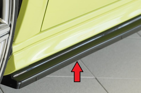 Rieger  bočné difúzory prahov -  Audi A3 (8V) , Ľavá strana, pre originál prahy, plast ABS,Čierny lesk, Pre vozidlá s S-Line exterier, 
vrátane-montážne vybavenie, Certifikát
