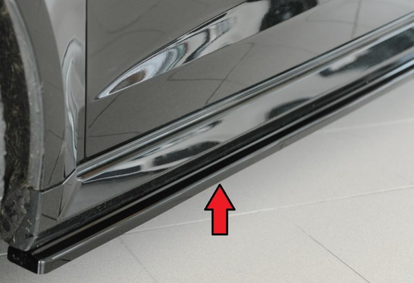 Rieger  bočné difúzory prahov -  Audi RS3 (8V) , Ľavá strana, pre originál prahy, plast ABS,Čierny lesk, 
vrátane-montážne vybavenie, Certifikát