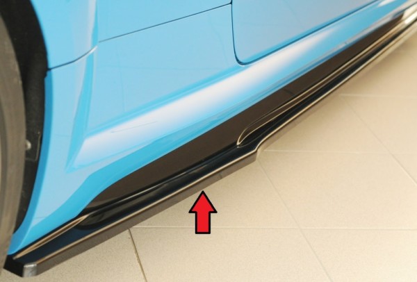 Rieger  bočné difúzory prahov -  Audi TT (8J-FV/8S) , Pravá strana pre originál prahy, plast ABS,Čierny lesk, Pre vozidlá s S-Line exterier, 
vrátane-montážne vybavenie, Certifikát