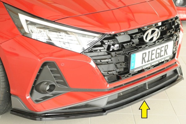 Rieger  splitter -  Hyundai i20 N  (BC3) , pre original  nárazník, plast ABS,Čierny lesk, 
vrátane-montážne vybavenie,