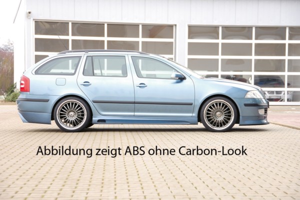 Rieger  nádstavce prahov -  Skoda Octavia (1Z) , Ľavá strana, s priehlbinou, s otvorom,, plast ABS, carbon-look, 
vrátane-montážne vybavenie, hliniková mriežka, Certifikát