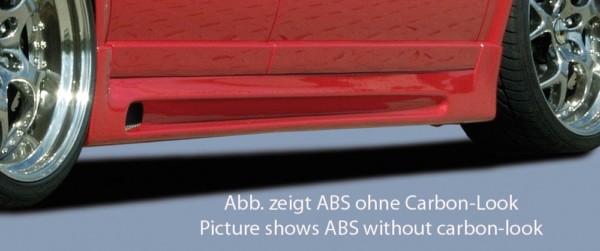 Rieger  nádstavce prahov -  VW Passat (3B) , Pravá strana s priehlbinou, s otvorom,, plast ABS, carbon-look, 
vrátane- hliniková mriežka, Certifikát,montážne vybavenie