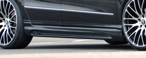 Rieger  nádstavce prahov -  VW Passat (3C) , Ľavá strana, s priehlbinou, s otvorom,, plast ABS, carbon-look, vrátane-montážne vybavenie, hliniková mriežka, Certifikát