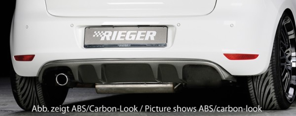 Rieger vložka zadného nárazíka -  VW Golf 6 , pre originál koncovky Ľavá strana, plast ABS, carbon-look, 
vrátane-montážne vybavenie