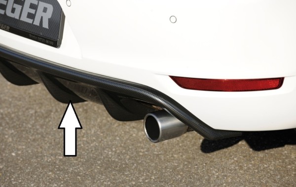 Rieger vložka zadného nárazíka -  VW Golf 6 GTI , pre originál koncovky Ľavá strana + Pravá strana plast ABS, carbon-look, 
vrátane-montážne vybavenie, Certifikát