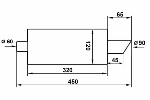 Zadný tlmič výfuku TurboWorks 90mm vstup 63.5mm – Obrázok 4