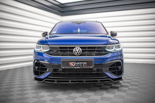 MAXTON DESIGN -Spoiler pod predný náraznik V.1, VOLKSWAGEN TIGUAN R MK2 Facelift, Čierny lesk – Obrázok 3