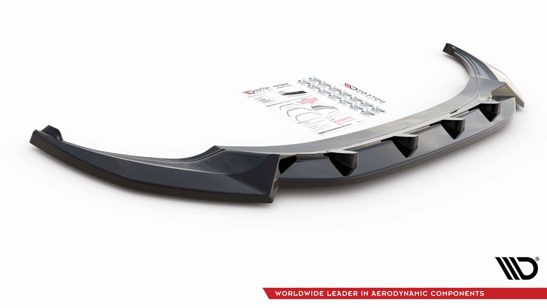 MAXTON DESIGN -Spoiler pod predný náraznik V.2, VOLKSWAGEN TIGUAN R MK2 Facelift,Čierny lesk – Obrázok 4