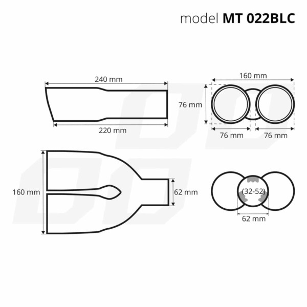 Koncovka výfuku MT 022 BLC – Obrázok 2