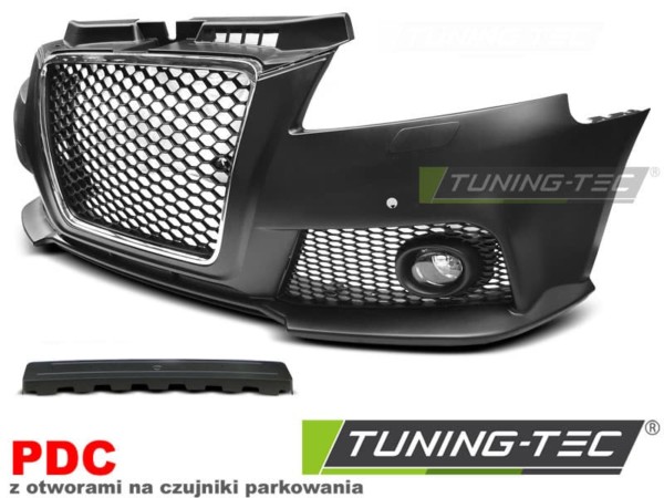 Predný nárazník SPORT CHROME BLACK PDC pre  AUDI A3 08-12