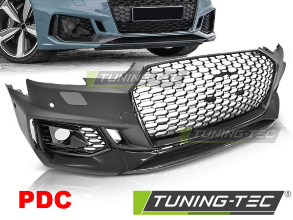 Predný nárazník SPORT Čierny lesk PDC pre  AUDI A4 B9 08.15-19
