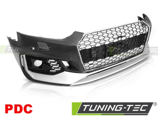 Predný nárazník SPORT CHROME SILVER PDC pre  AUDI A5 16-19
