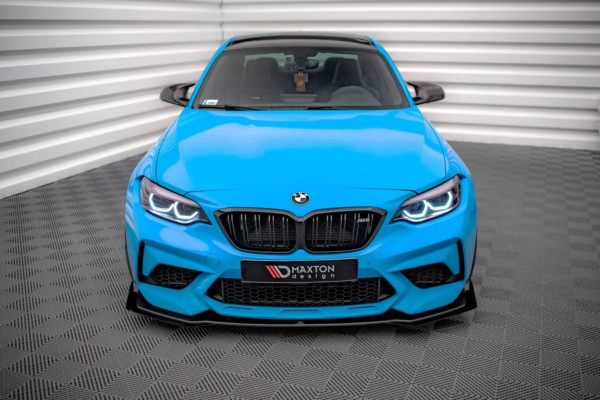 MAXTON DESIGN -Spoiler pod predný nárazník +Čierne lesklé Splitre ,vhodné pre BMW M2 F87 – Obrázok 2