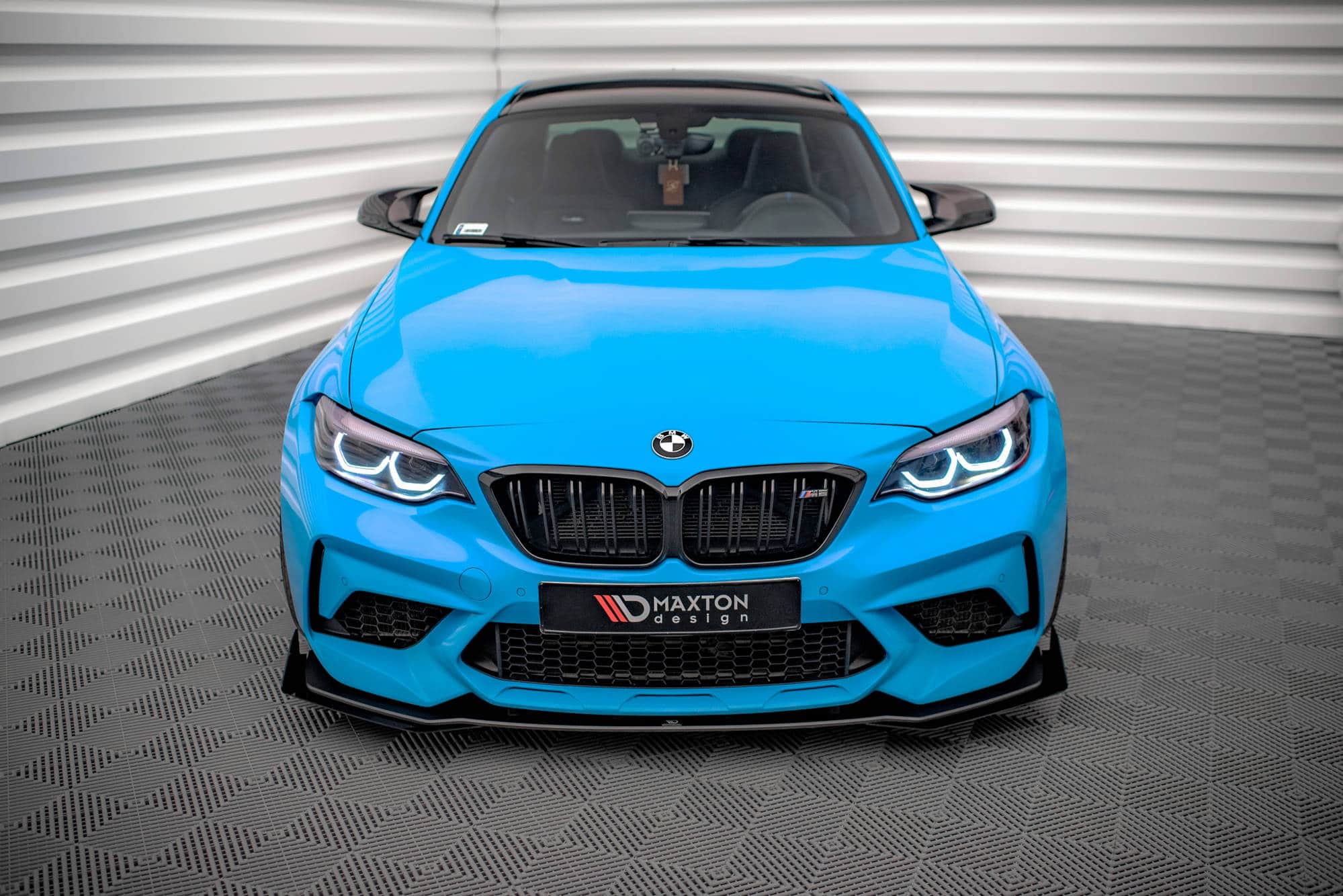 MAXTON DESIGN -Spoiler pod predný nárazník +Čierne lesklé Splitre ,vhodné pre BMW M2 F87 – Obrázok 2