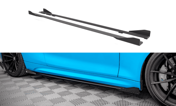 MAXTON DESIGN -Lišty pod bočné prahy + Čierne lesklé splitre ,vhodné pre BMW M2 F87